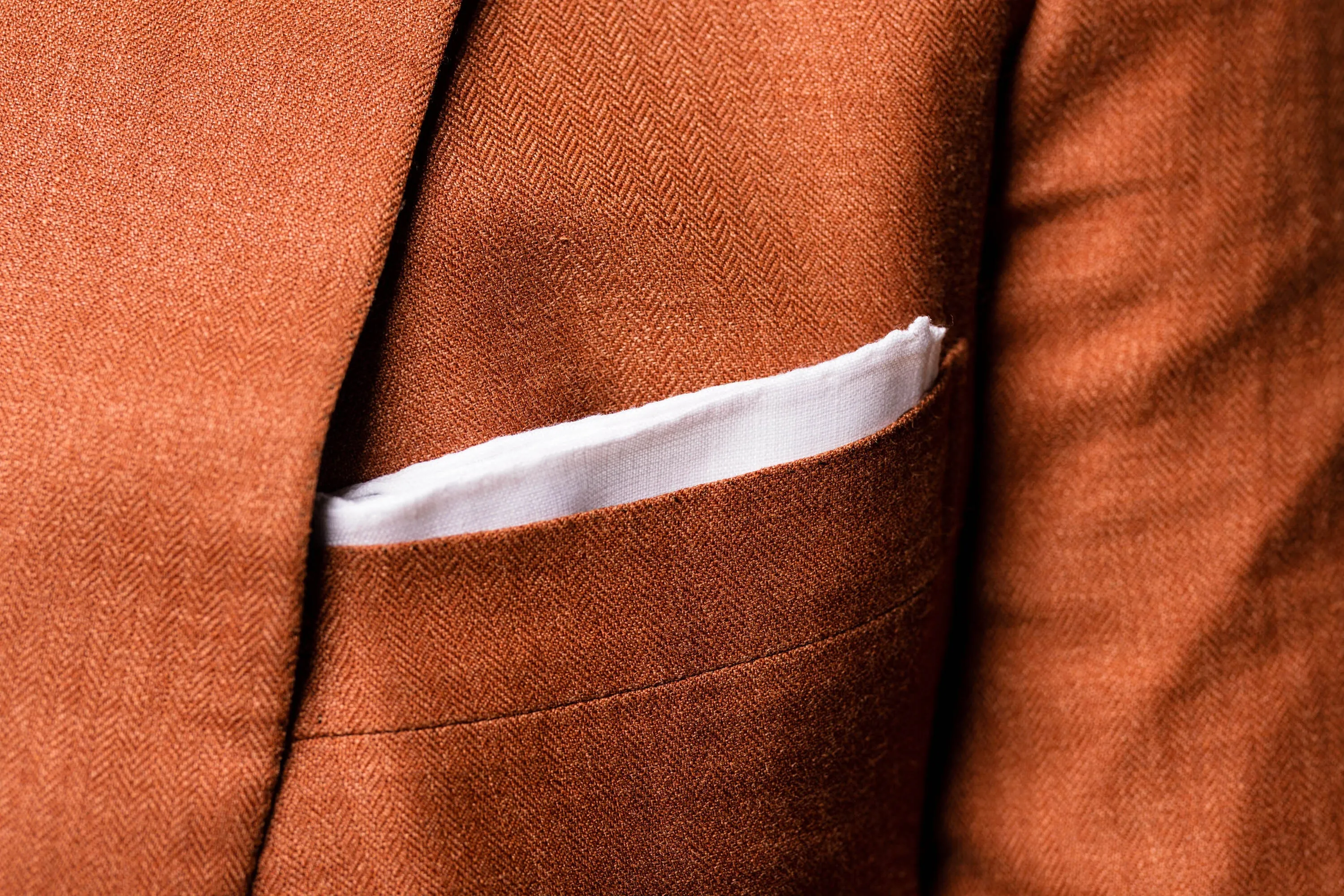 White Italian Linen Pocket Square