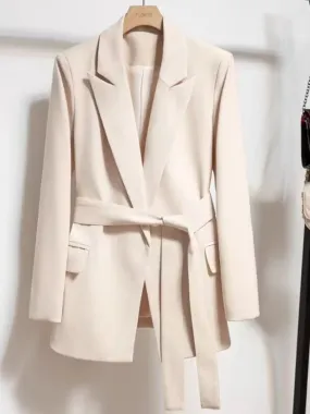 Women's Spring Slim Fit Tie Up Blazer