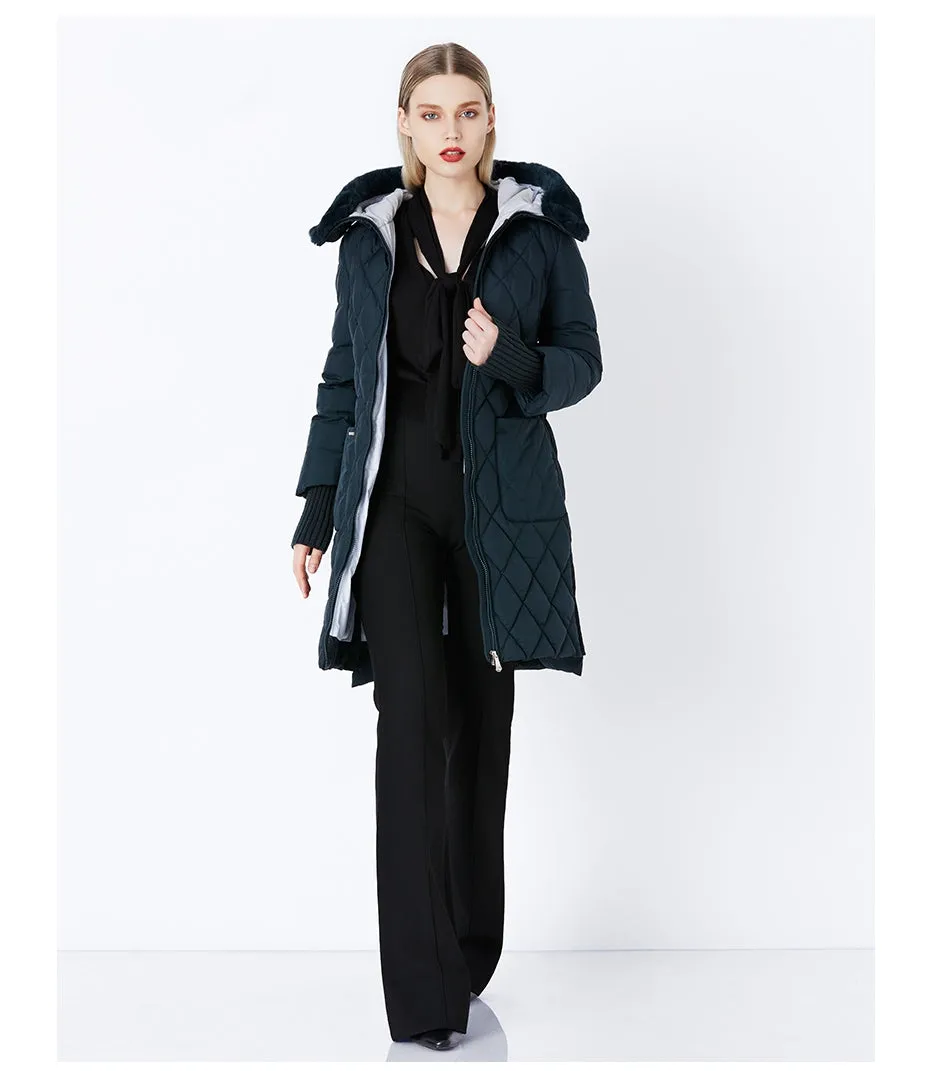 Women's Winter Hooded Cotton-Padded Down Coat With Fur Collar