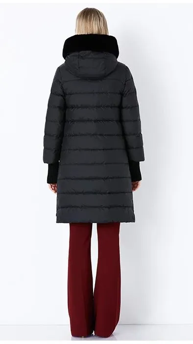 Women's Winter Hooded Cotton-Padded Down Coat With Fur Collar