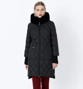 Women's Winter Hooded Cotton-Padded Down Coat With Fur Collar