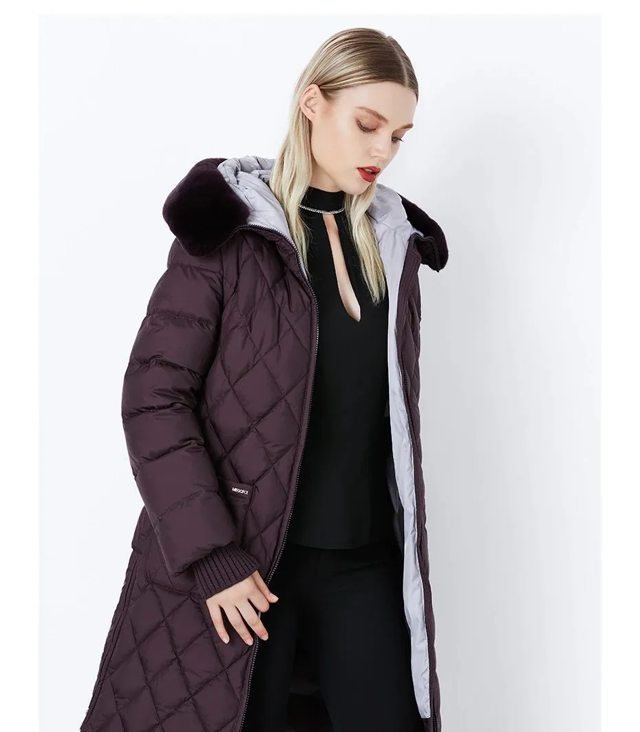 Women's Winter Hooded Cotton-Padded Down Coat With Fur Collar