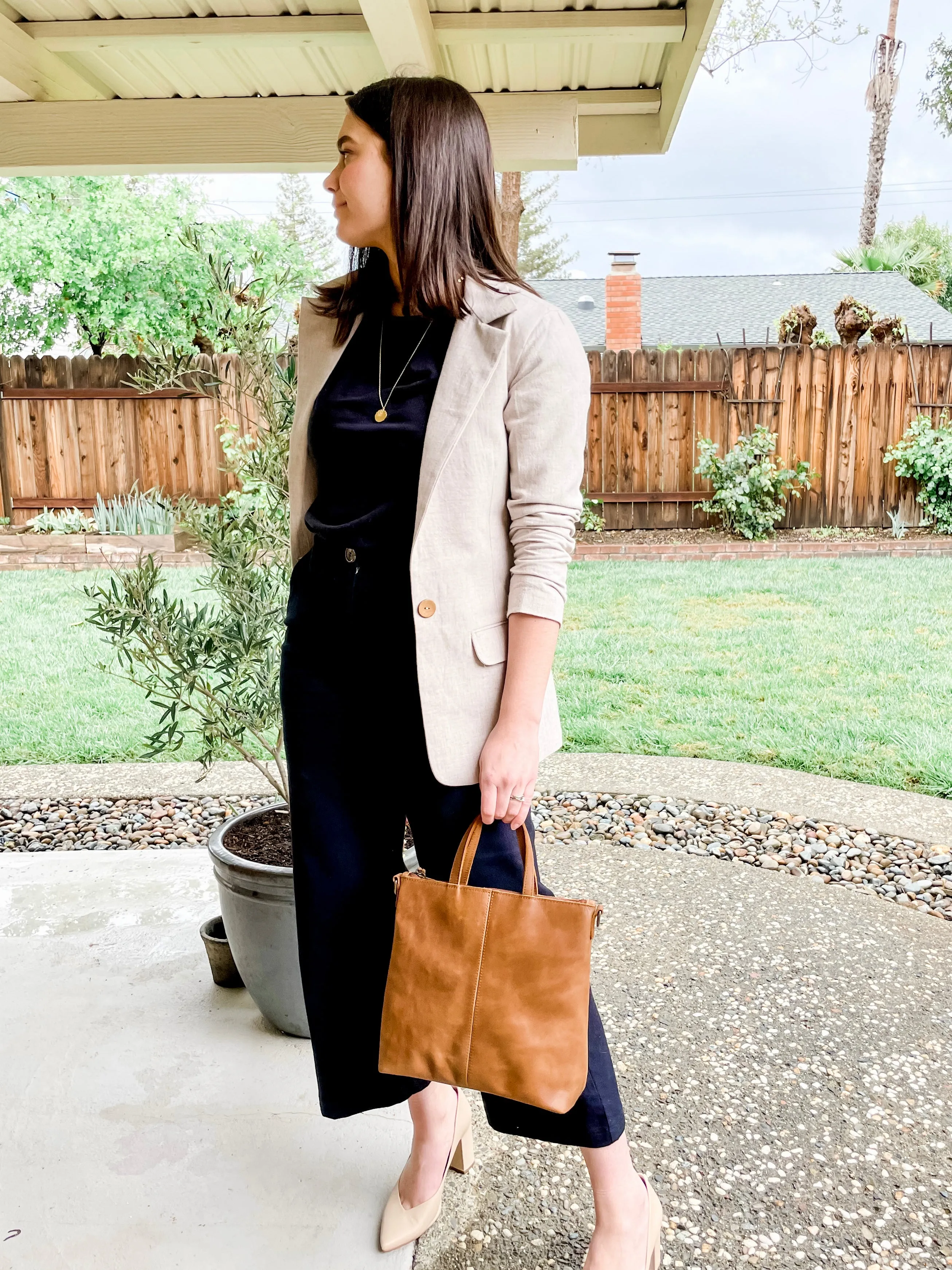 Woven Blazer - Oatmeal