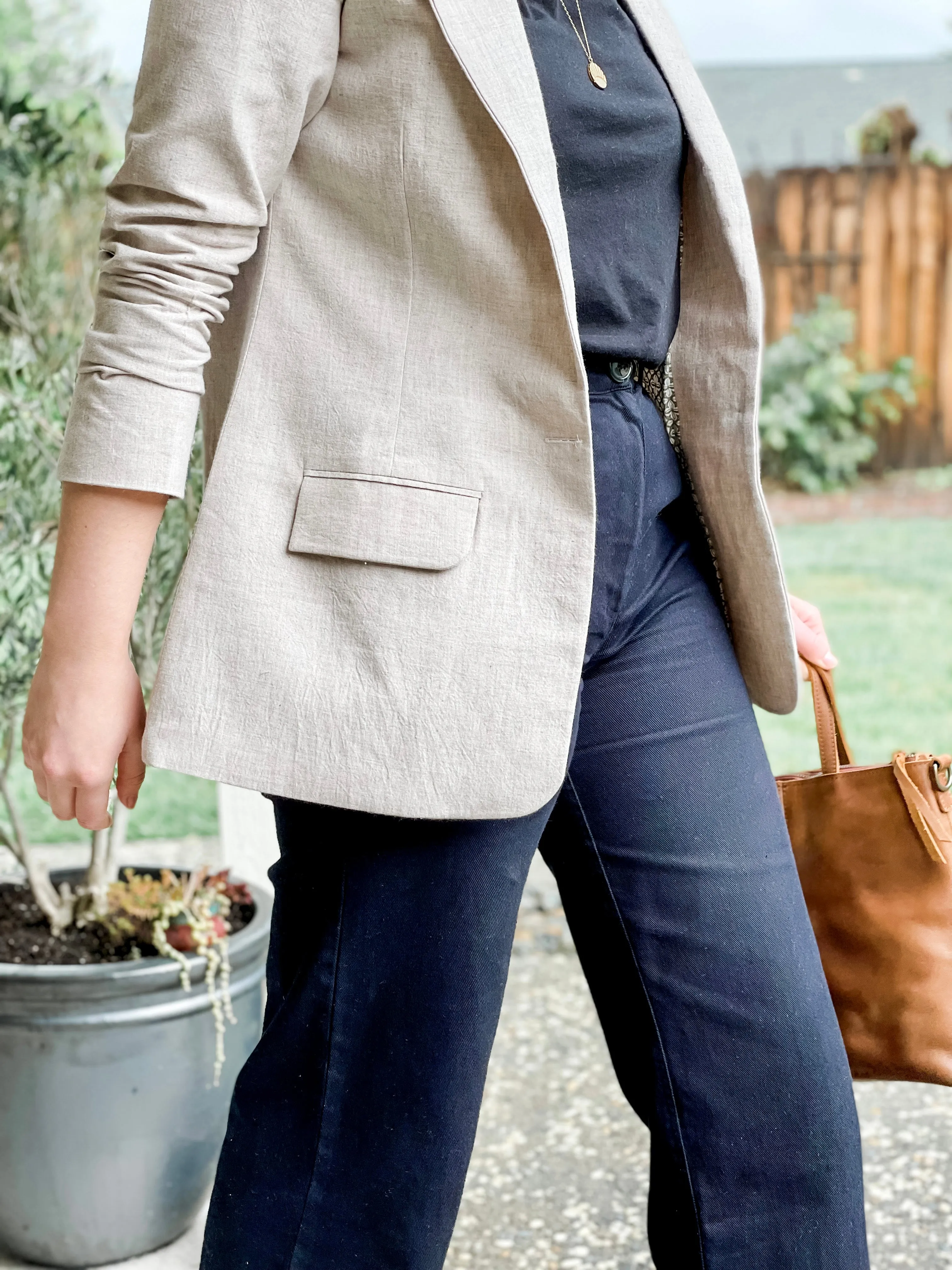 Woven Blazer - Oatmeal