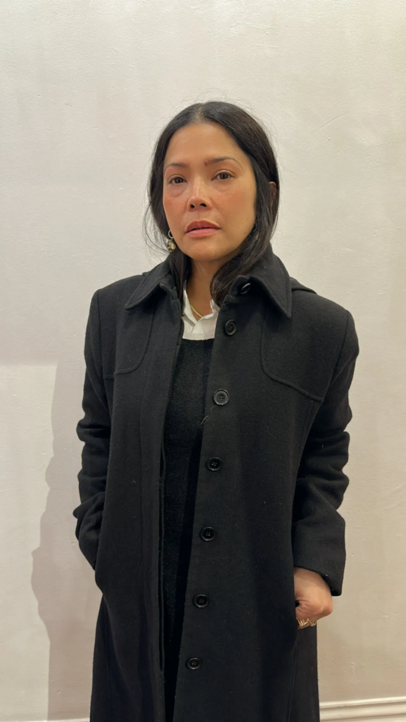 Y2k Black Wool Hooded Coat
