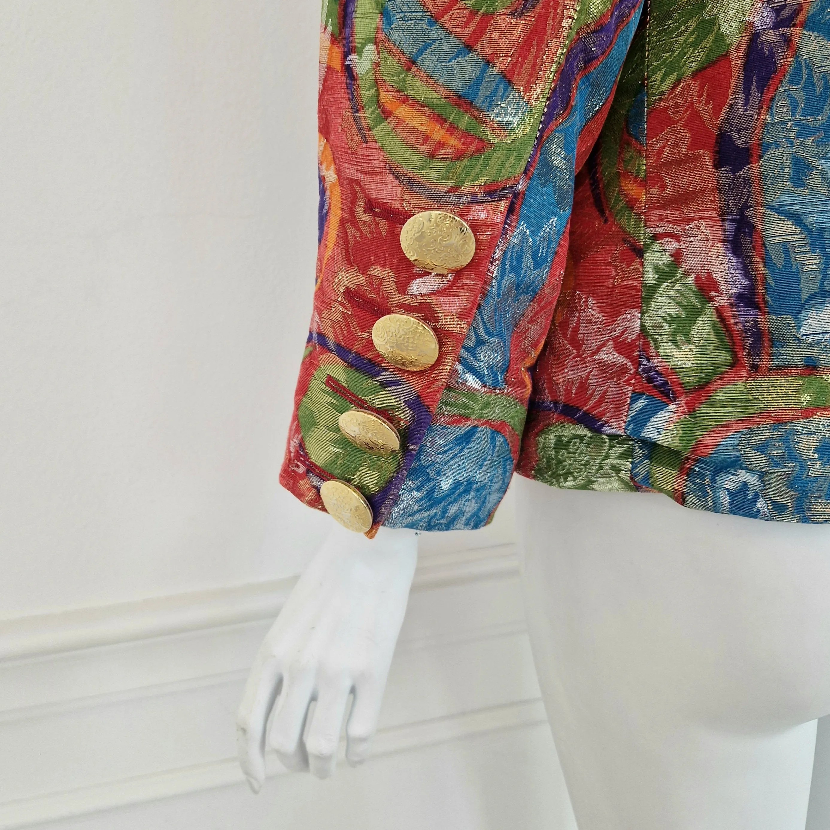 Yves Saint Laurent | Blazer tessuto lamè maxi bottoni
